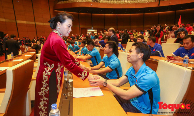Chủ tịch Quốc hội Nguyễn Thị Kim Ngân gặp gỡ đội tuyển U23 Việt Nam