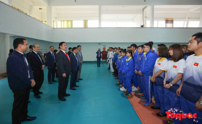 Bộ trưởng Nguyễn Ngọc Thiện đến thăm Trung tâm huấn luyện Thể thao Quốc gia Hà Nội