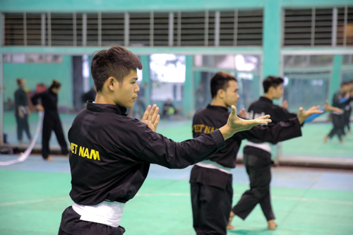 Hình ảnh các VĐV Pencak silat nỗ lực tập luyện trước ngày ASIAD 2018 khởi tranh