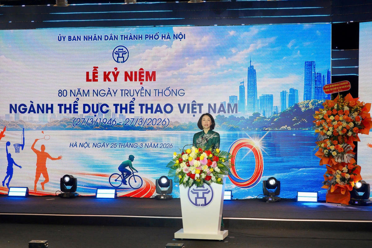 Phát biểu tại buổi lễ, Phó Chủ tịch UBND thành phố Hà Nội Vũ Thu Hà khẳng định, trong những năm qua, Thành phố luôn xác định phát triển thể dục thể thao là nhiệm vụ quan trọng trong phát triển kinh tế - xã hội, góp phần nâng cao thể lực, tầm vóc, đời sống tinh thần và chất lượng cuộc sống của người dân.