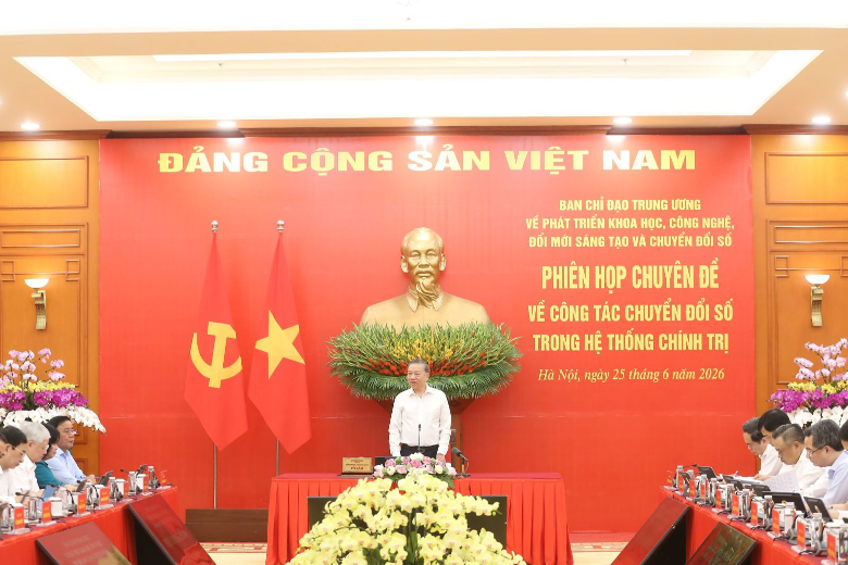 Kết luận của Tổng Bí thư, Chủ tịch nước Tô Lâm tại Phiên họp chuyên đề về chuyển đổi số trong hệ thống chính trị