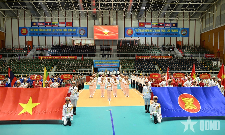 Đại tướng Phan Văn Giang dự và chỉ đạo Lễ khai mạc Giải bóng chuyền Quân đội các nước ASEAN mở rộng năm 2026