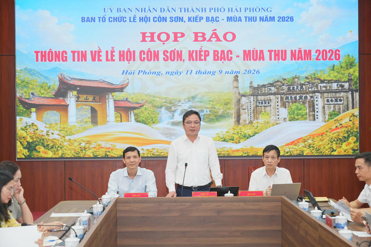 TP Hải Phòng tổ chức họp báo về Lễ hội Côn Sơn, Kiếp Bạc - mùa Thu 2026. Ảnh: PT.