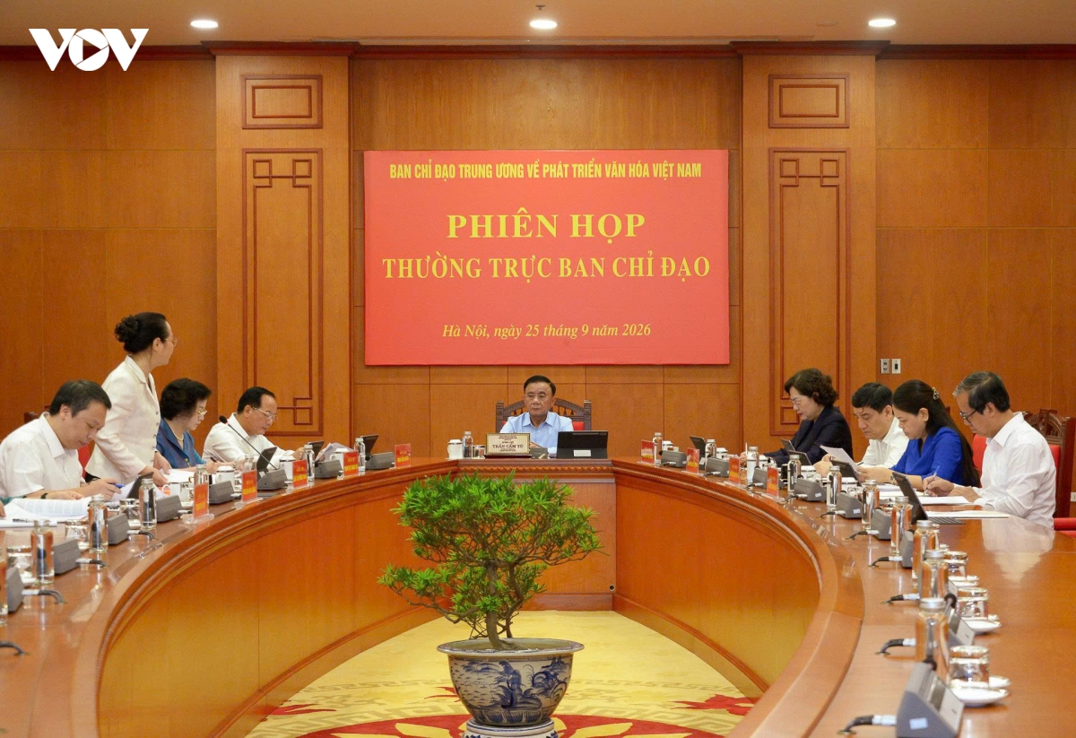 thuong truc ban bi thu chu tri phien hop ve phat trien van hoa viet nam hinh anh 1