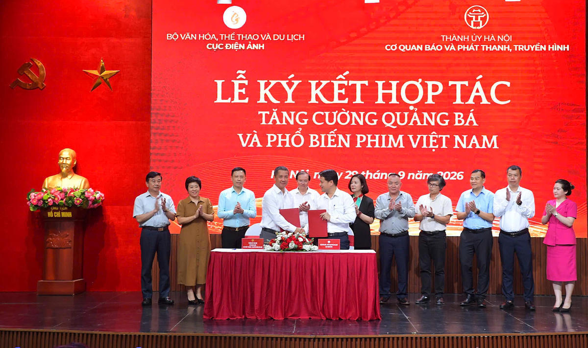 Lễ ký kết hợp tác tăng cường quảng bá và phổ biến phim Việt Nam giữa Cơ quan Báo và Phát thanh, Truyền hình Hà Nội và Cục Điện ảnh (Bộ VHTTDL).