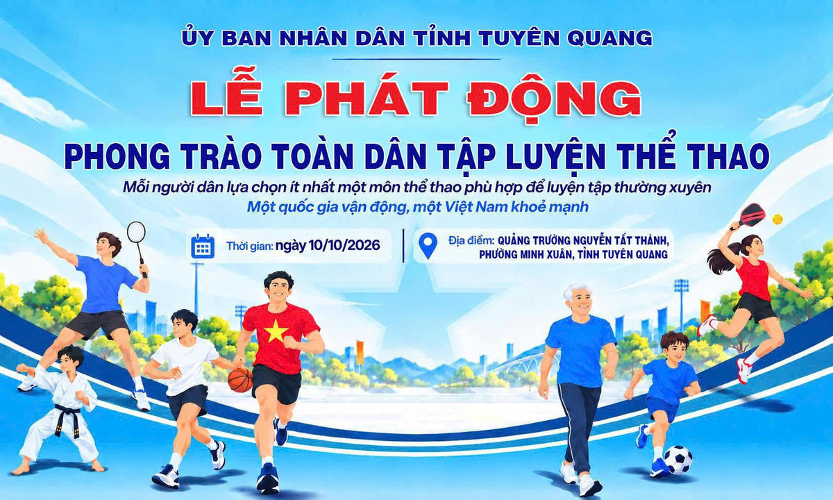 Tuyên Quang tổ chức phát động phong trào toàn dân tập luyện thể thao vào ngày 10/10.