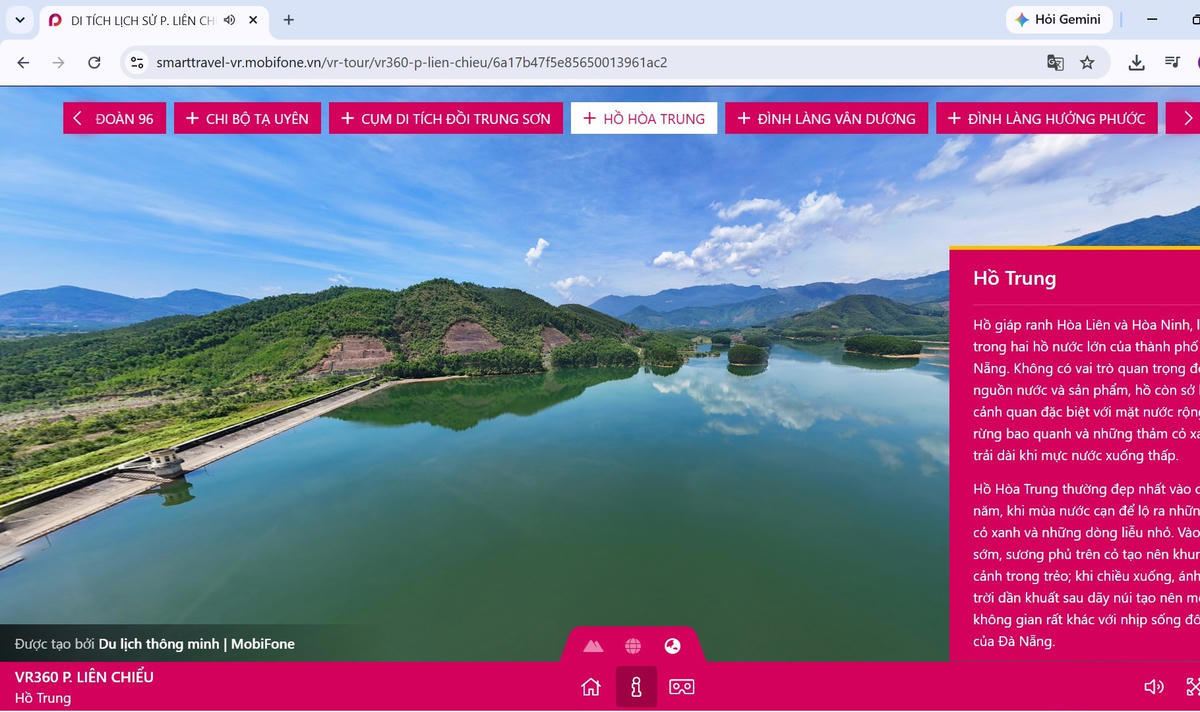 Điểm check-in hồ Hòa Trung. Ảnh: Nguyễn Tú.