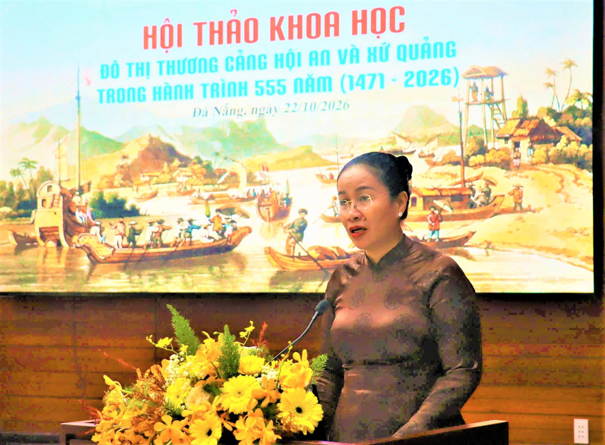 Phó Chủ tịch UBND TP Đà Nẵng Nguyễn Thị Anh Thi phát biểu khai mạc hội thảo. Ảnh: TT.