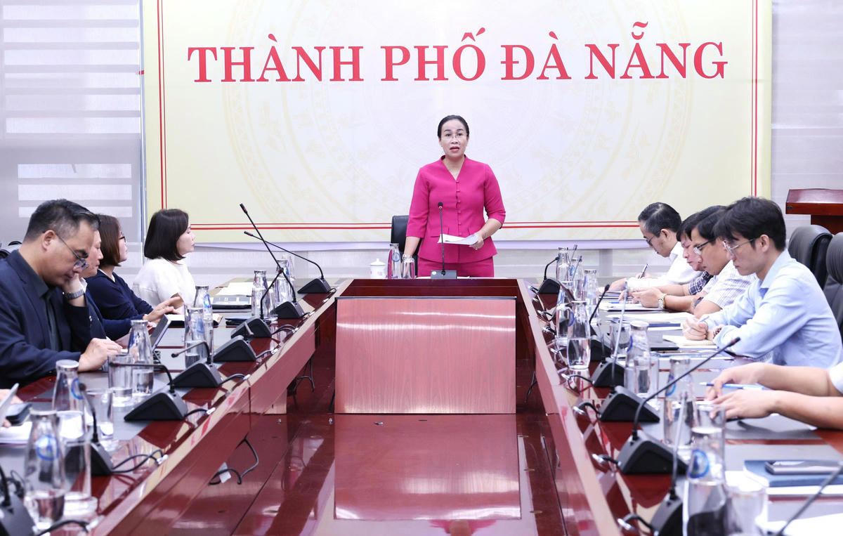 Phó Chủ tịch UBND TP Đà Nẵng Nguyễn Thị Anh Thi phát biểu kết luận buổi làm việc. Ảnh: Nguyễn Tú