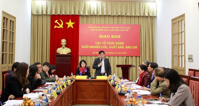 Giao ban các tổ chức Đảng khối Nghiên cứu, xuất bản, báo chí - Ảnh 1.