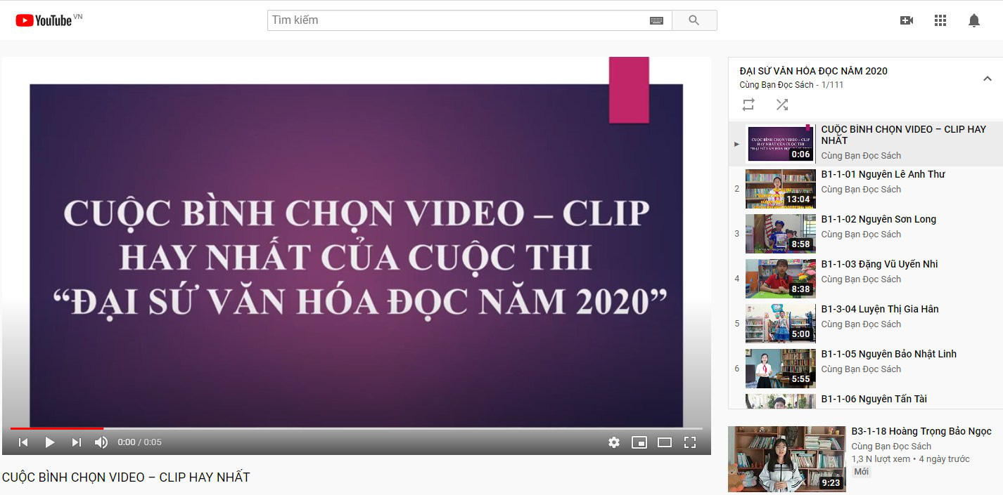 Bình chọn video-clip hay nhất của Cuộc thi Đại sứ Văn hóa đọc năm 2020 - Ảnh 1.