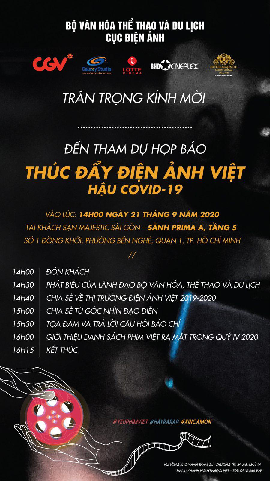 Họp báo "Thúc đẩy điện ảnh Việt hậu Covid-19" - Ảnh 1.
