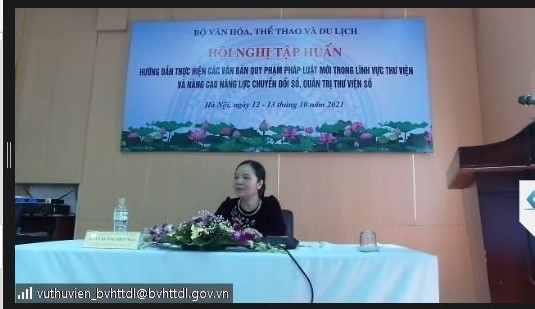 Khai mạc Hội nghị tập huấn trực tuyến “Triển khai các văn bản quy phạm pháp luật mới trong lĩnh vực thư viện” - Ảnh 6.