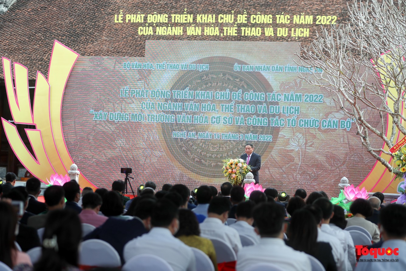 Toàn cảnh Lễ phát động triển khai chủ đề công tác năm 2022 của ngành Văn hóa, Thể thao và Du lịch  - Ảnh 3.
