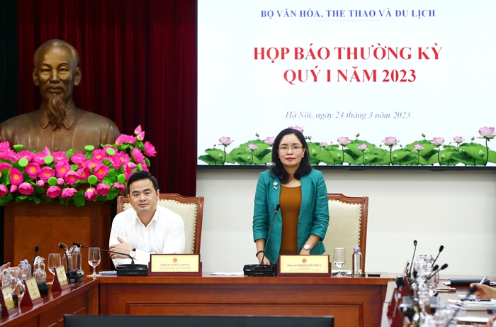 Họp báo thường kỳ quý I/2023: Bộ VHTTDL giải đáp nhiều vấn đề nóng - Ảnh 1.