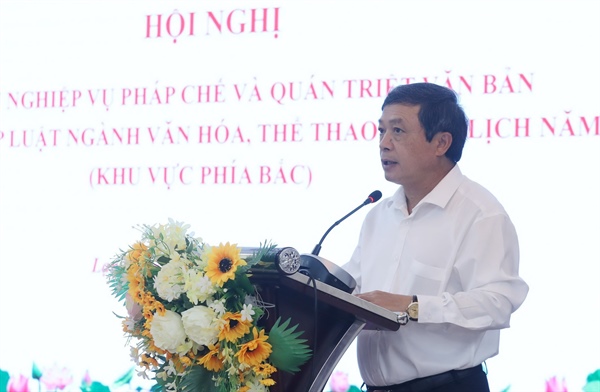 Bộ VHTTDL: Công tác xây dựng và hoàn thiện thể chế pháp luật là nhiệm vụ được đặt lên hàng đầu - Ảnh 1.
