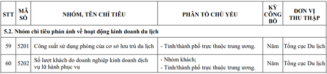 Biểu mẫu chỉ tiêu thống kê ngành VHTTDL: Nhóm chỉ tiêu phản ánh về hoạt động kinh doanh du lịch - Ảnh 1.
