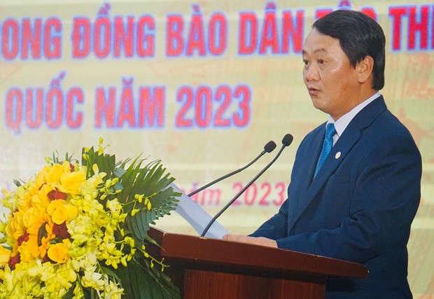 Biểu dương, tôn vinh 497 điển hình tiên tiến người có uy tín trong đồng bào dân tộc thiểu số - Ảnh 2.
