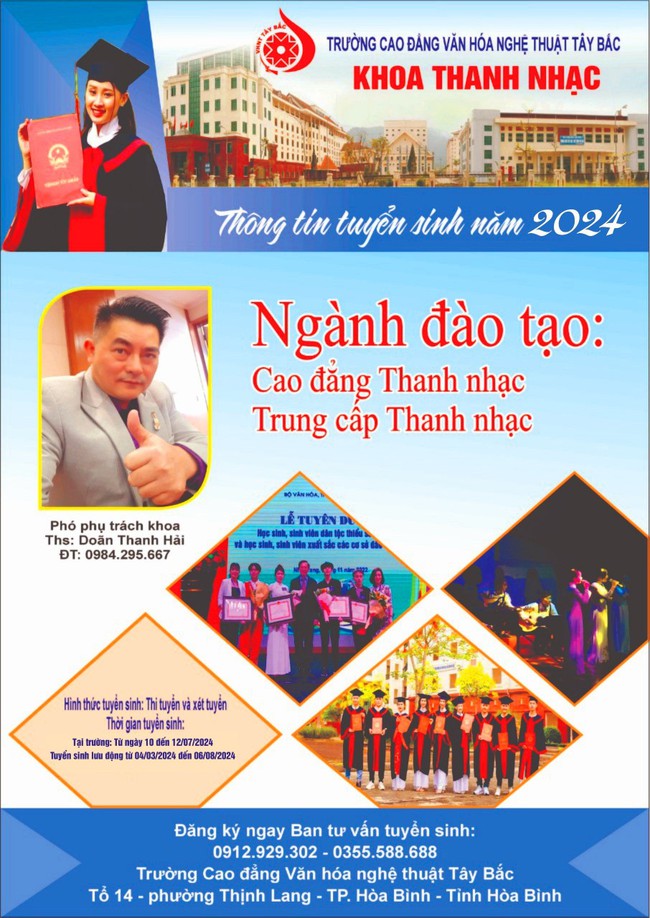 Trường Cao đẳng Văn hóa Nghệ thuật Tây Bắc thông báo tuyển sinh trình độ trung cấp, cao đẳng chính quy năm 2024 - Ảnh 3.