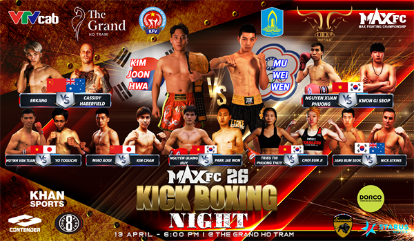 Dàn sao Kickboxing Việt Nam so tài cùng cao thủ quốc tế tại MAXFC 26