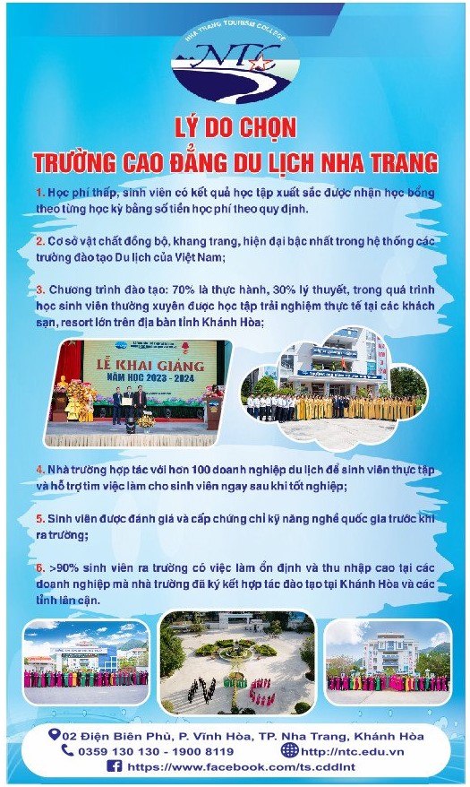 Trường Cao đẳng Du lịch Nha Trang thông tin tuyển sinh năm 2024 - Ảnh 3.