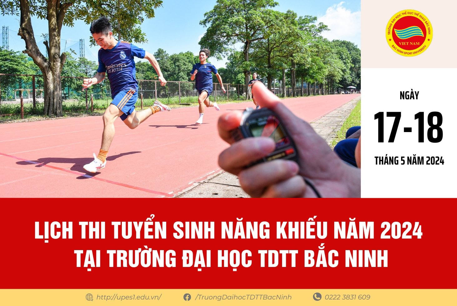 Lịch thi tuyển sinh năng khiếu năm 2024 tại Trường Đại học TDTT Bắc Ninh (đợt 1) - Ảnh 1.