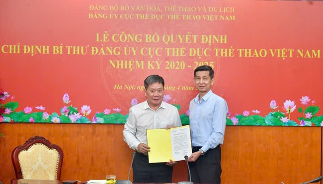 Ông Nguyễn Danh Hoàng Việt được chỉ định giữ chức Bí thư Đảng ủy Cục TDTT Việt Nam nhiệm kỳ 2020 – 2025 - Ảnh 1.
