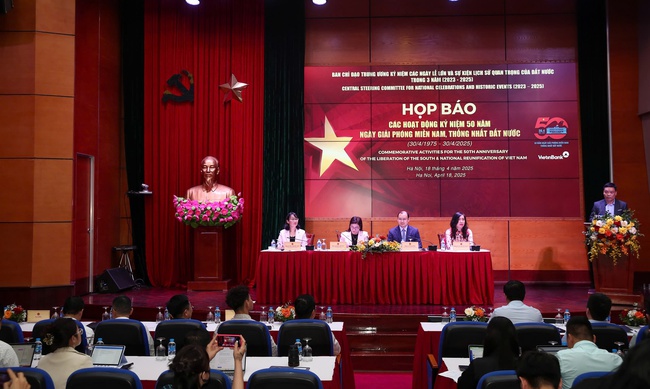 Họp báo trong nước và quốc tế về các hoạt động kỷ niệm 50 năm Ngày Giải phóng miền Nam, thống nhất đất nước - Ảnh 1.