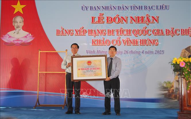 Bạc Liêu: Di tích khảo cổ Vĩnh Hưng nhận Bằng xếp hạng Di tích quốc gia đặc biệt - Ảnh 1.