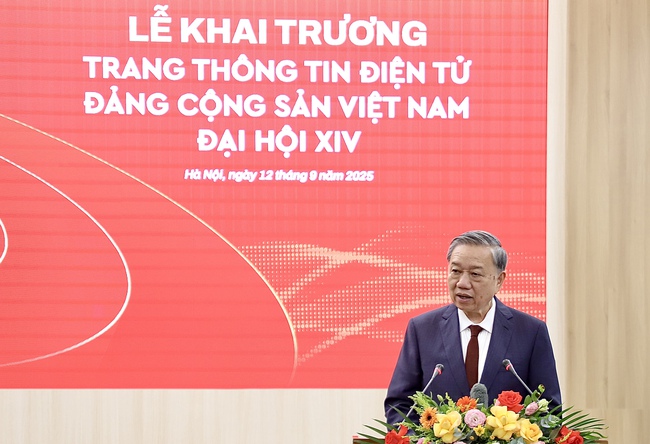 Tổng B&iacute; thư T&ocirc; L&acirc;m dự lễ ra mắt Trang th&ocirc;ng tin điện tử "Đảng Cộng sản Việt Nam - Đại hội XIV" - Ảnh 3.
