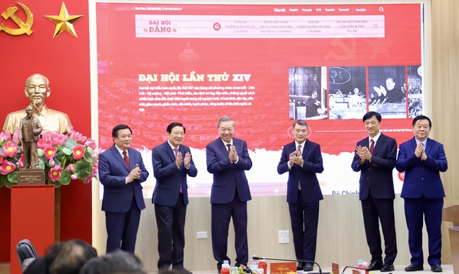 Tổng B&iacute; thư T&ocirc; L&acirc;m dự lễ ra mắt Trang th&ocirc;ng tin điện tử "Đảng Cộng sản Việt Nam - Đại hội XIV" - Ảnh 6.