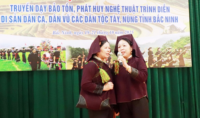 Bảo tồn, phát huy nghệ thuật trình diễn di sản dân ca, dân vũ các dân tộc Tày, Nùng gắn với phát triển du lịch - Ảnh 1.