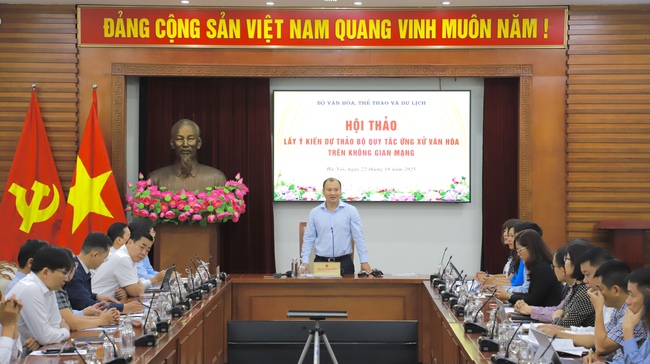 Hội thảo lấy ý kiến dự thảo Bộ Quy tắc ứng xử văn hóa trên không gian mạng - Ảnh 1.
