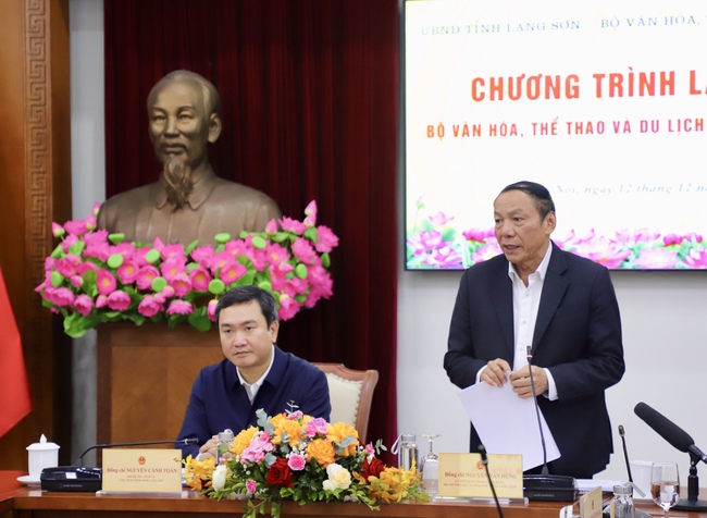 Bộ trưởng Nguyễn Văn Hùng làm việc với lãnh đạo tỉnh Lạng Sơn về kết quả thực hiện công tác văn hóa, thể thao và du lịch năm 2025  - Ảnh 5.