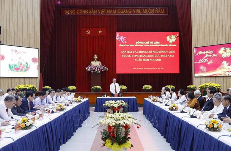 Tổng Bí thư Tô Lâm gặp mặt các đồng chí nguyên Ủy viên Trung ương Đảng khu vực phía nam - Ảnh 1.